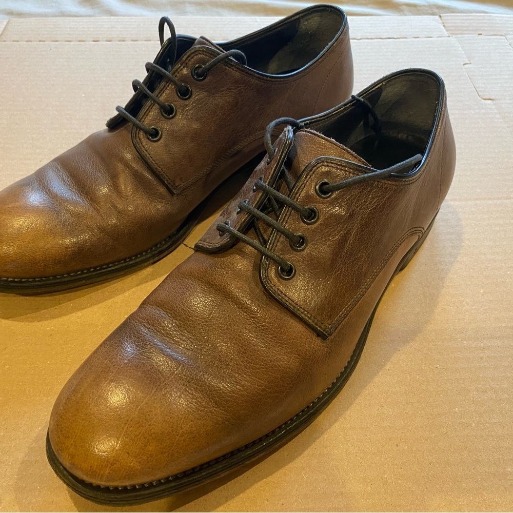 John Varvatos Brown Leather Oxfords